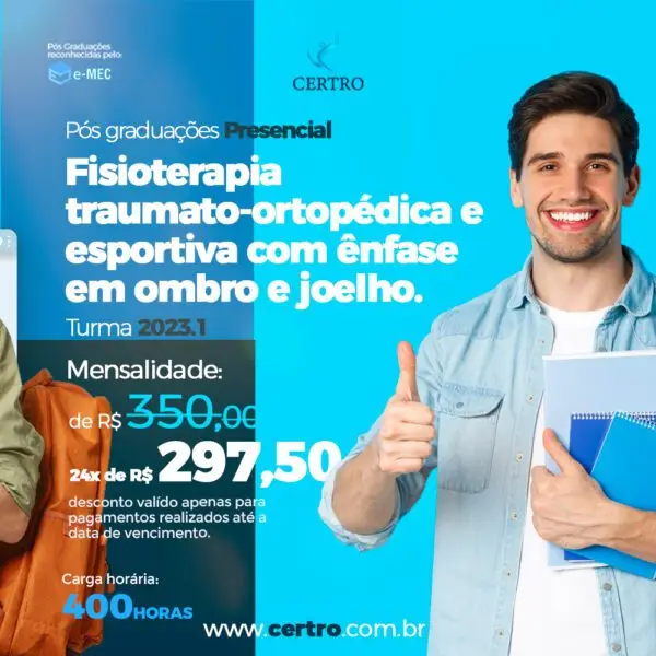 Pós Graduação Presencial  em ortopedia e desportiva com enfase em ombro e joelho